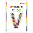 V Initial Confetti Sticker Patch