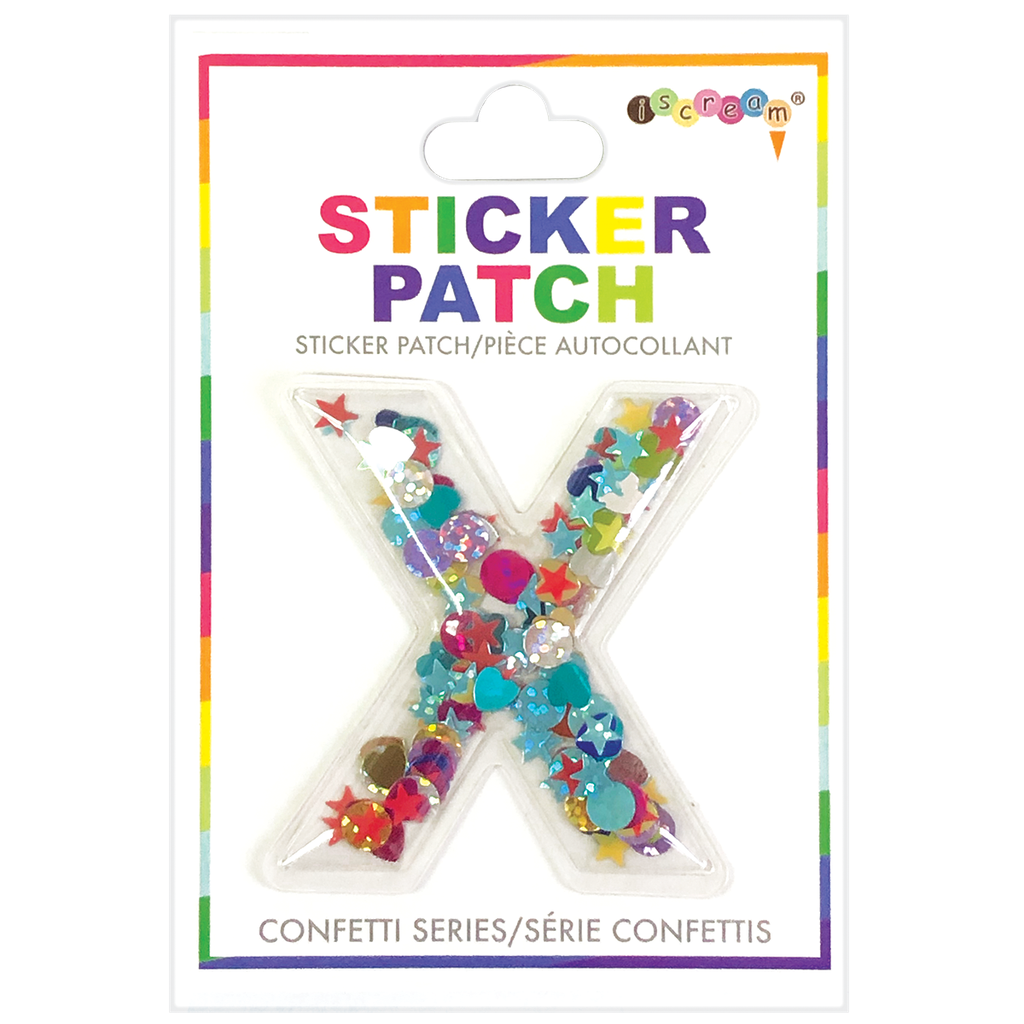 X Initial Confetti Sticker Patch