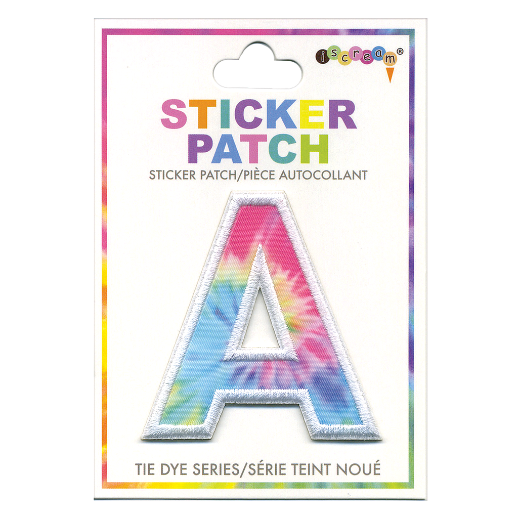 A Initial Tie Dye Sticker Patch