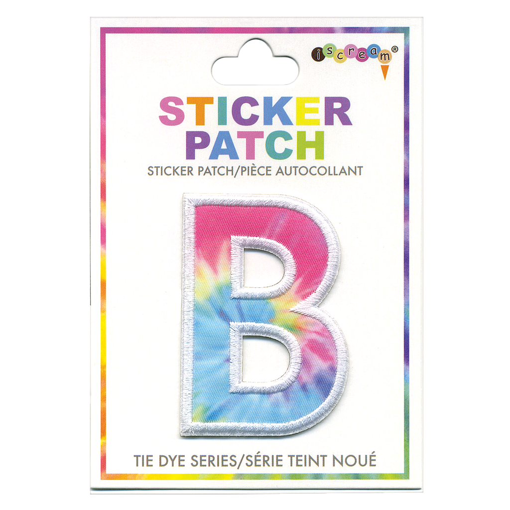 B Initial Tie Dye Sticker Patch