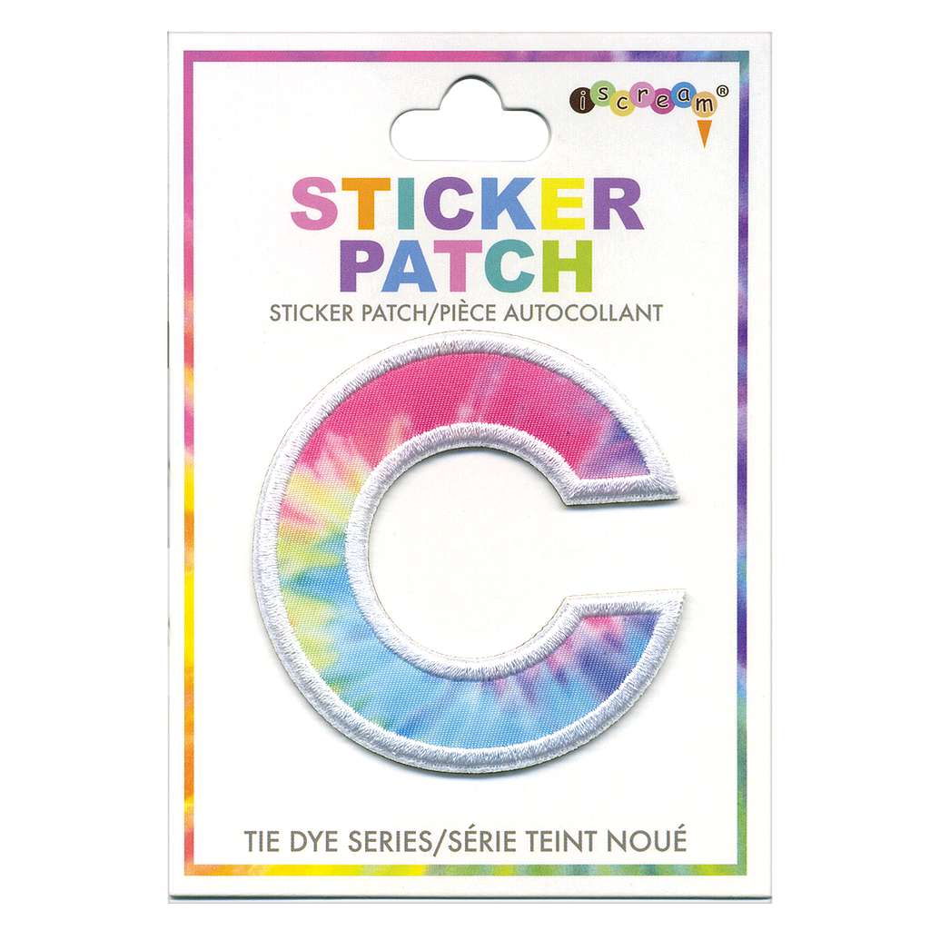 C Initial Tie Dye Sticker Patch