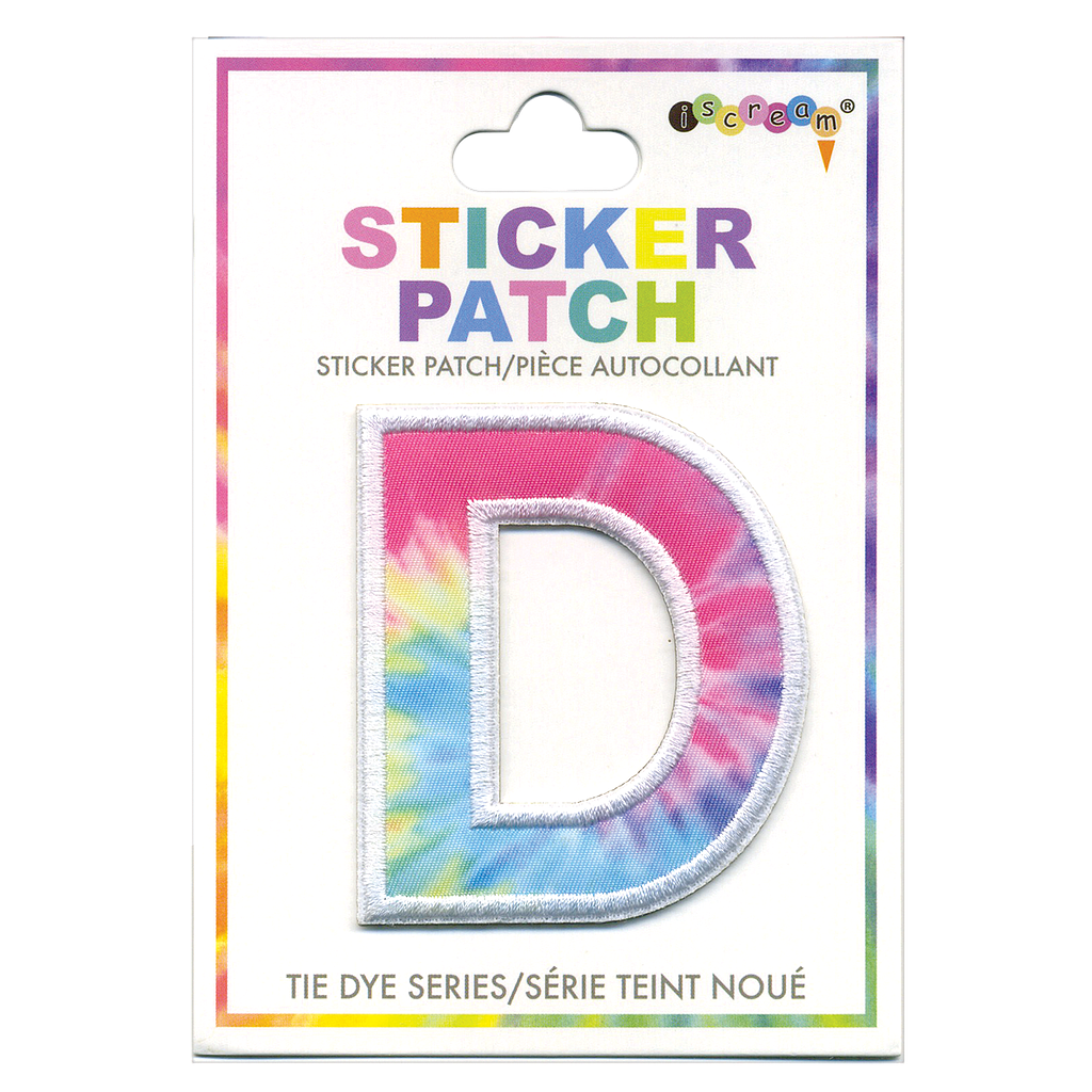 D Initial Tie Dye Sticker Patch