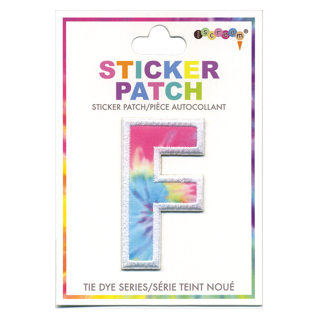 F Initial Tie Dye Sticker Patch
