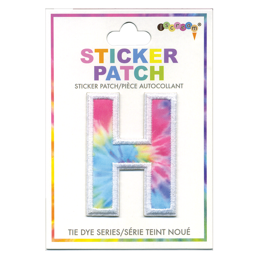 H Initial Tie Dye Sticker Patch