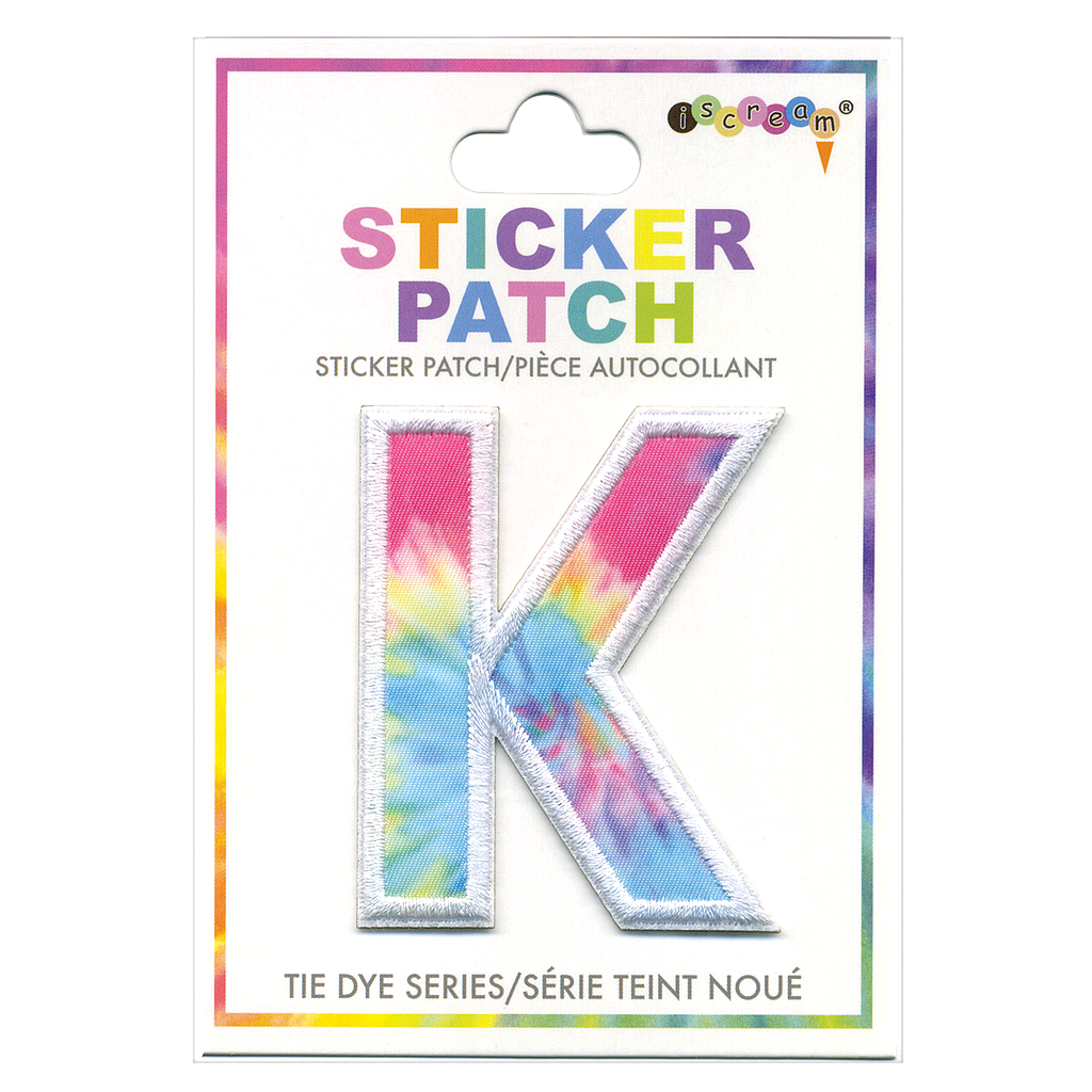 K Initial Tie Dye Sticker Patch