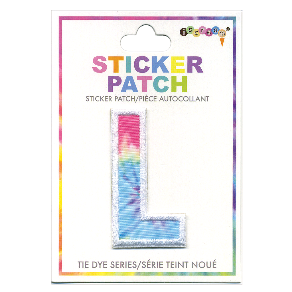 L Initial Tie Dye Sticker Patch