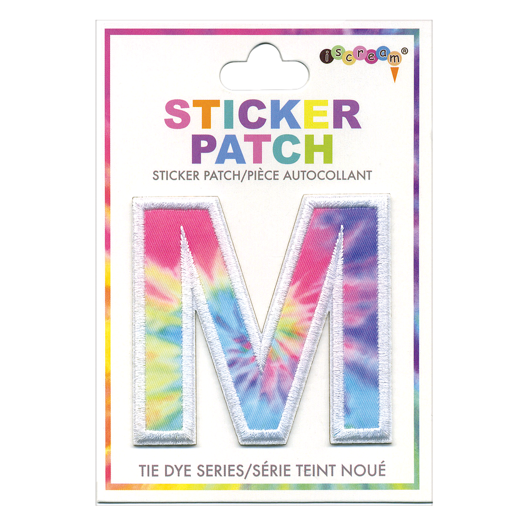 M Initial Tie Dye Sticker Patch
