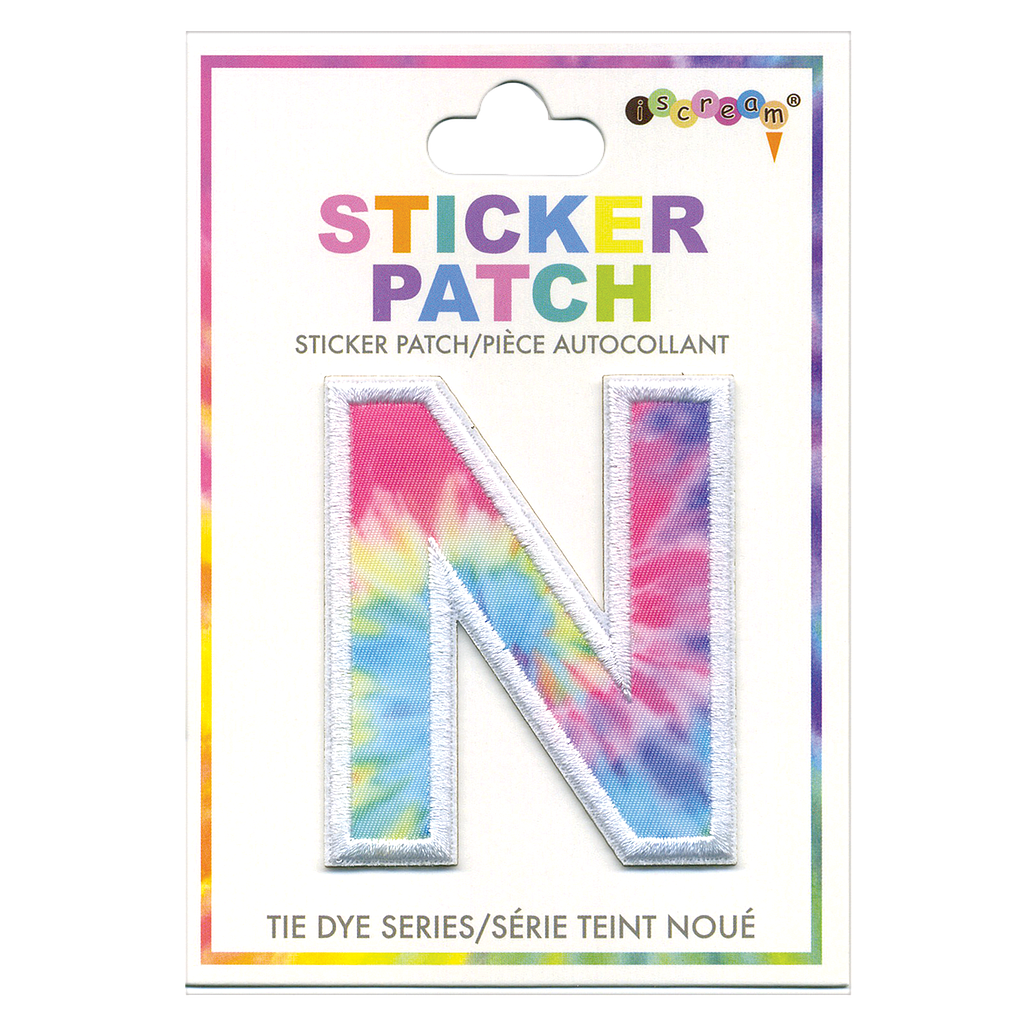 N Initial Tie Dye Sticker Patch