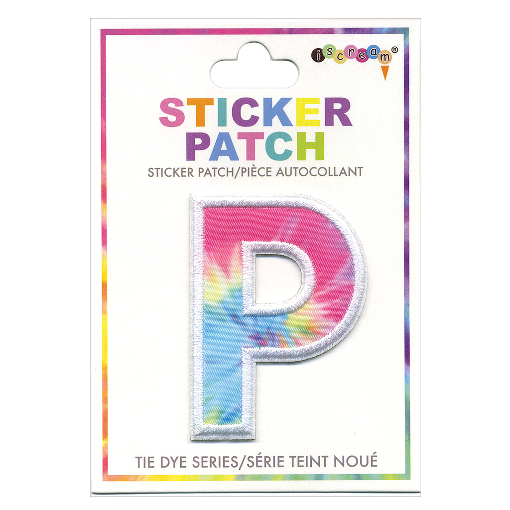 P Initial Tie Dye Sticker Patch