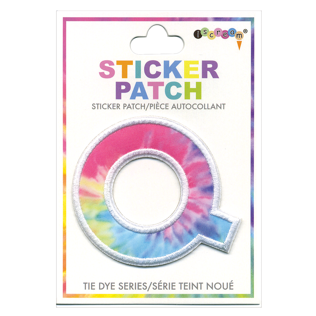 Q Initial Tie Dye Sticker Patch