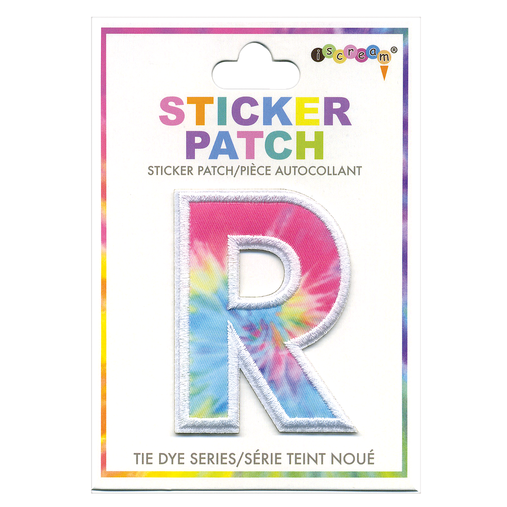 R Initial Tie Dye Sticker Patch