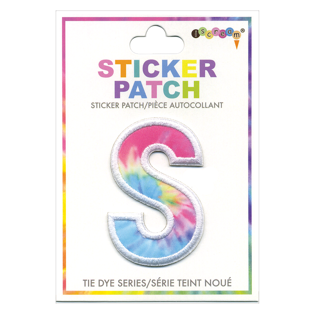 S Initial Tie Dye Sticker Patch