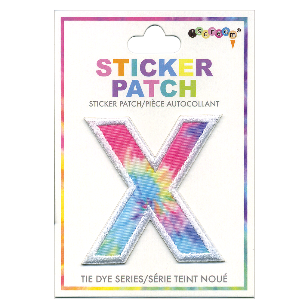 X Initial Tie Dye Sticker Patch