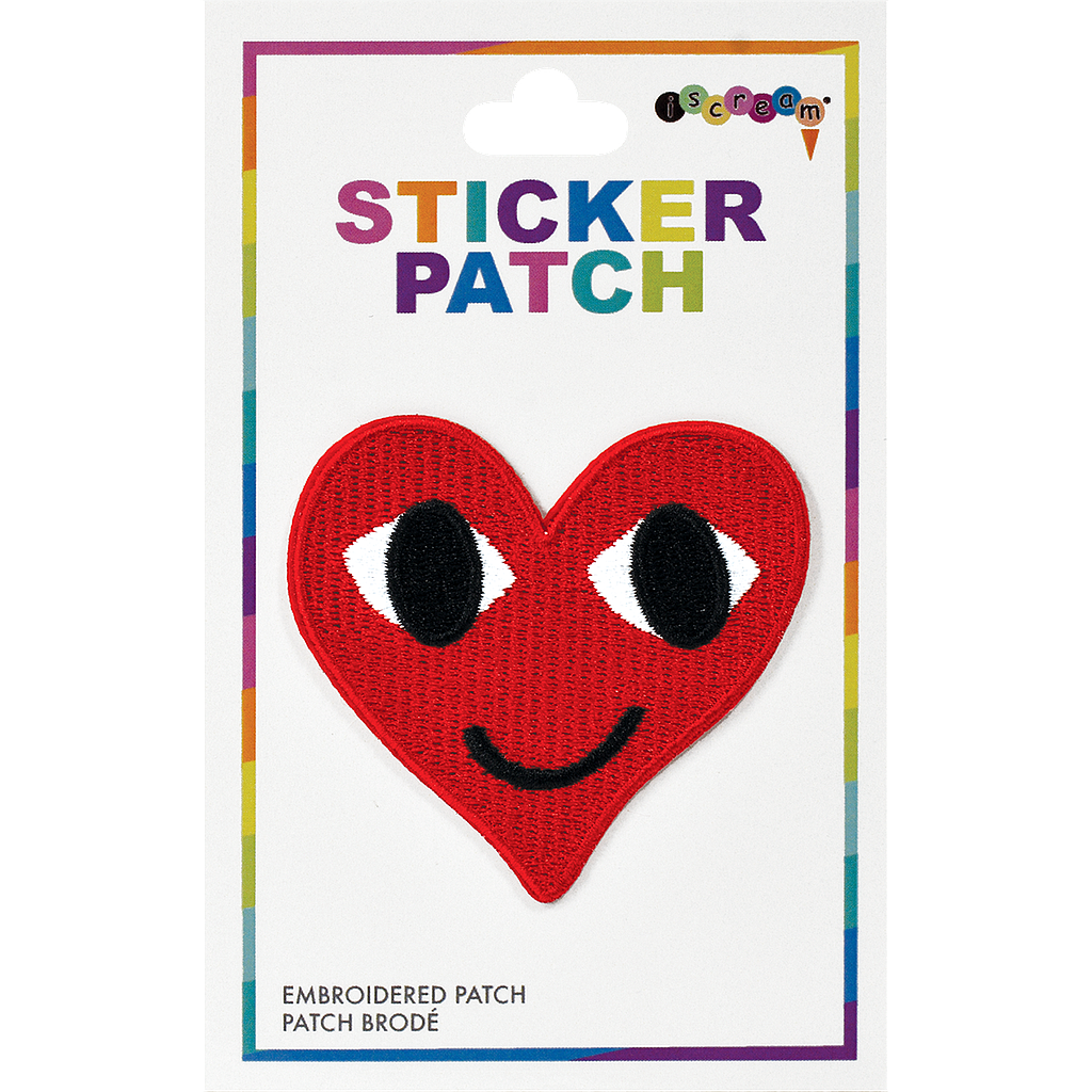 Smiley Heart Embroidered Sticker Patch