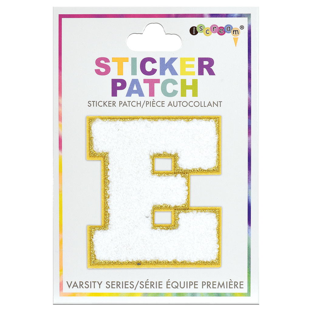 E Initial Varsity Sticker Patch