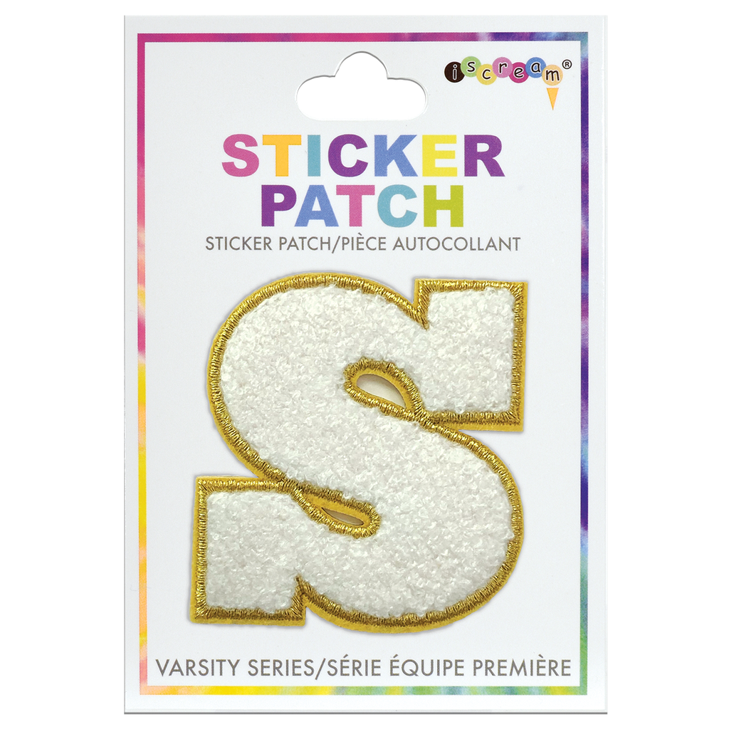[700-385S] S Initial Varsity Sticker Patch