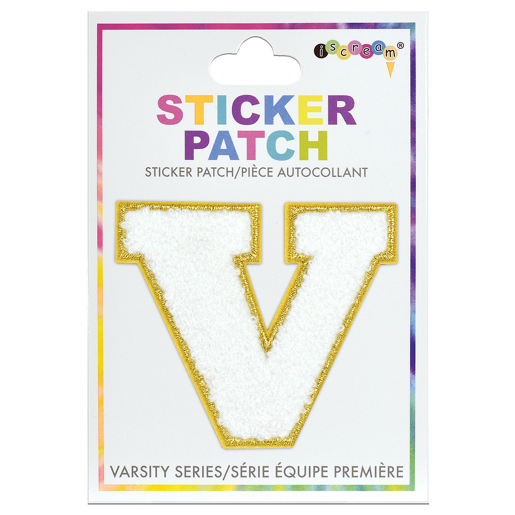 [700-385V] V Initial Varsity Sticker Patch