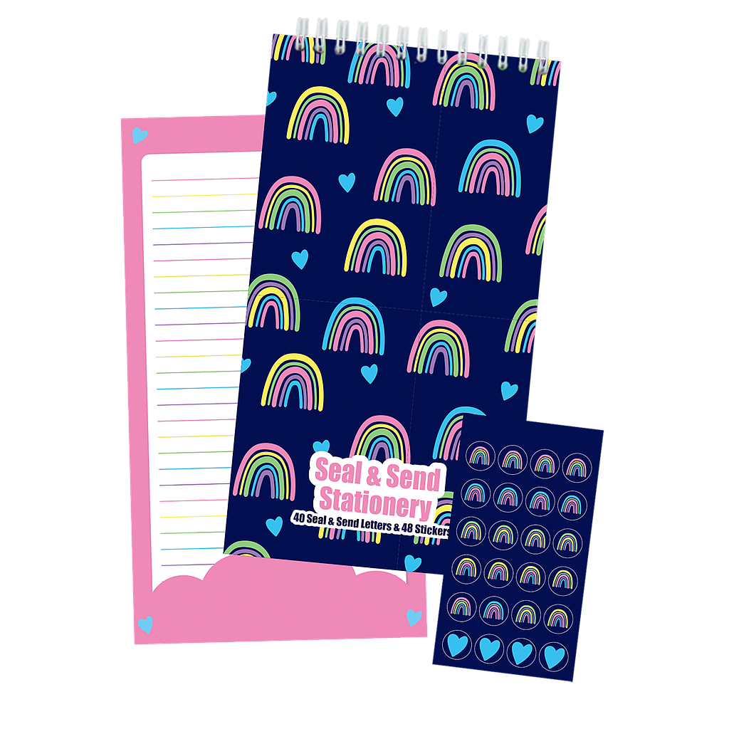 Rainbows and Hearts Seal & Send Stationery