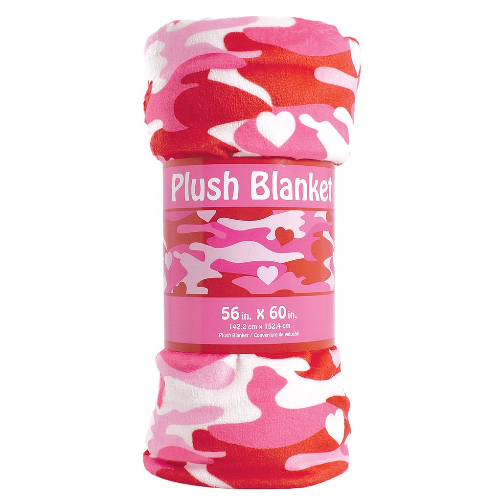 Camo Hearts Plush Blanket