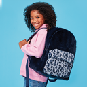Blue Leopard Furry Backpack