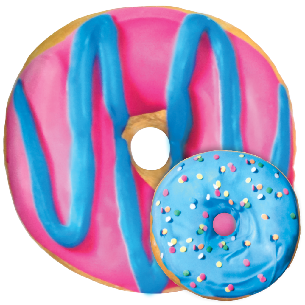 Blue and Pink Donut Frosted Cake Scented Microbead Plush