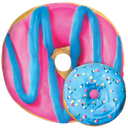 Blue and Pink Donut Frosted Cake Scented Microbead Plush