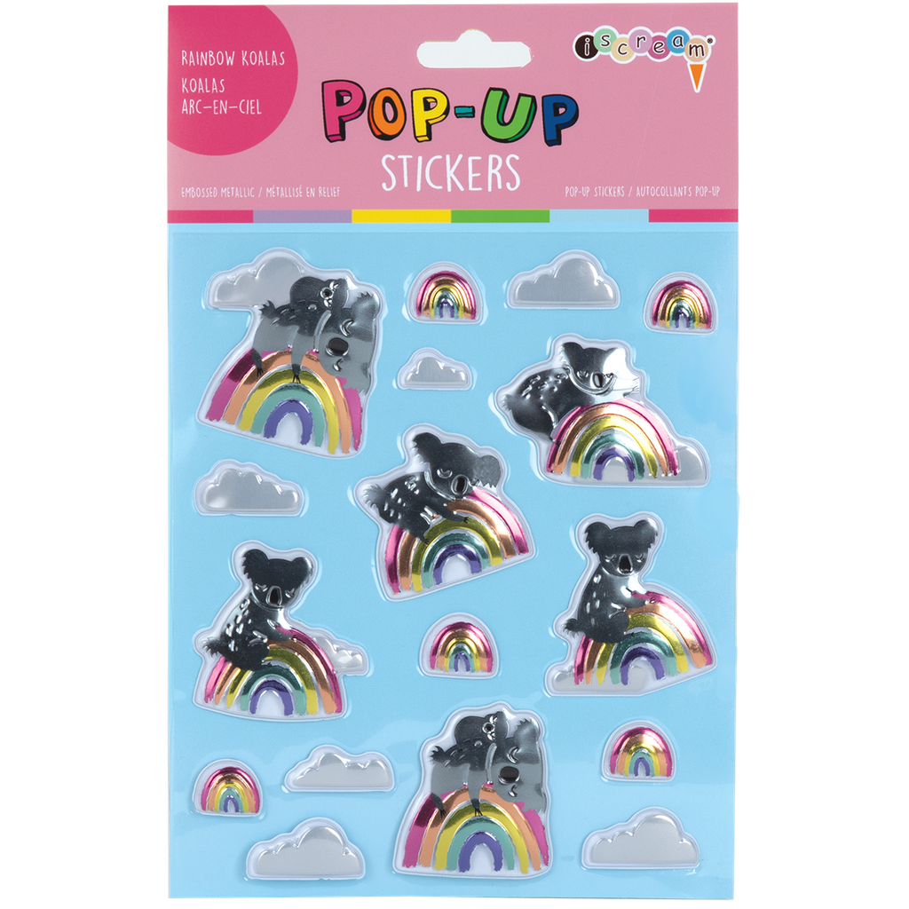 Rainbow Koalas Pop-Up Stickers