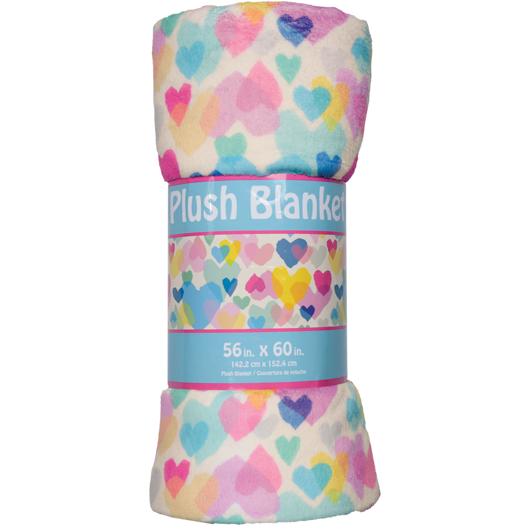 Pastel Hearts Plush Blanket