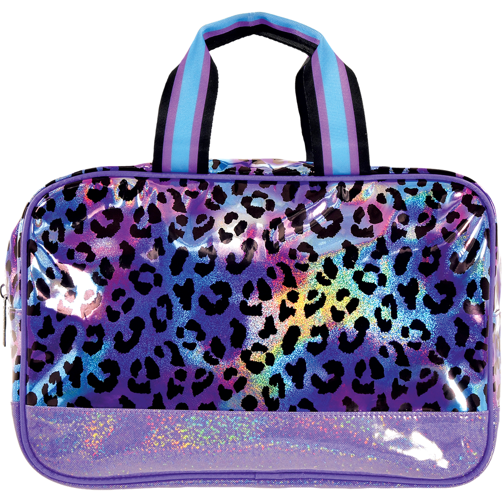 Iridescent Leopard Large Cosmetic Bag