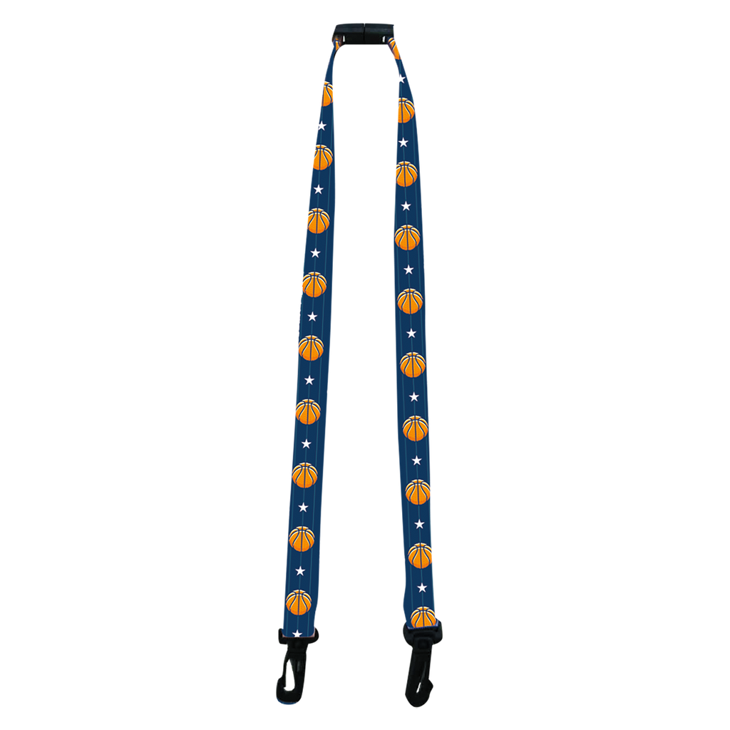 Basketballs and Stars Face Mask Lanyard