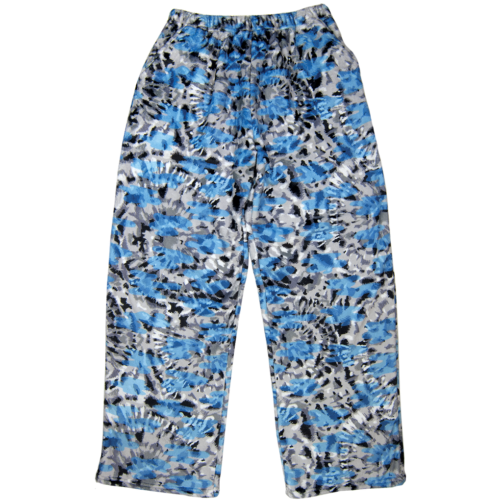 [820-1421XS] Blue Tie Dye Boy Plush Pants (Youth X-Small (4-6))