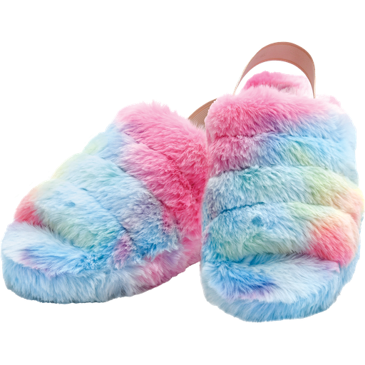Rainbow Furry Slippers