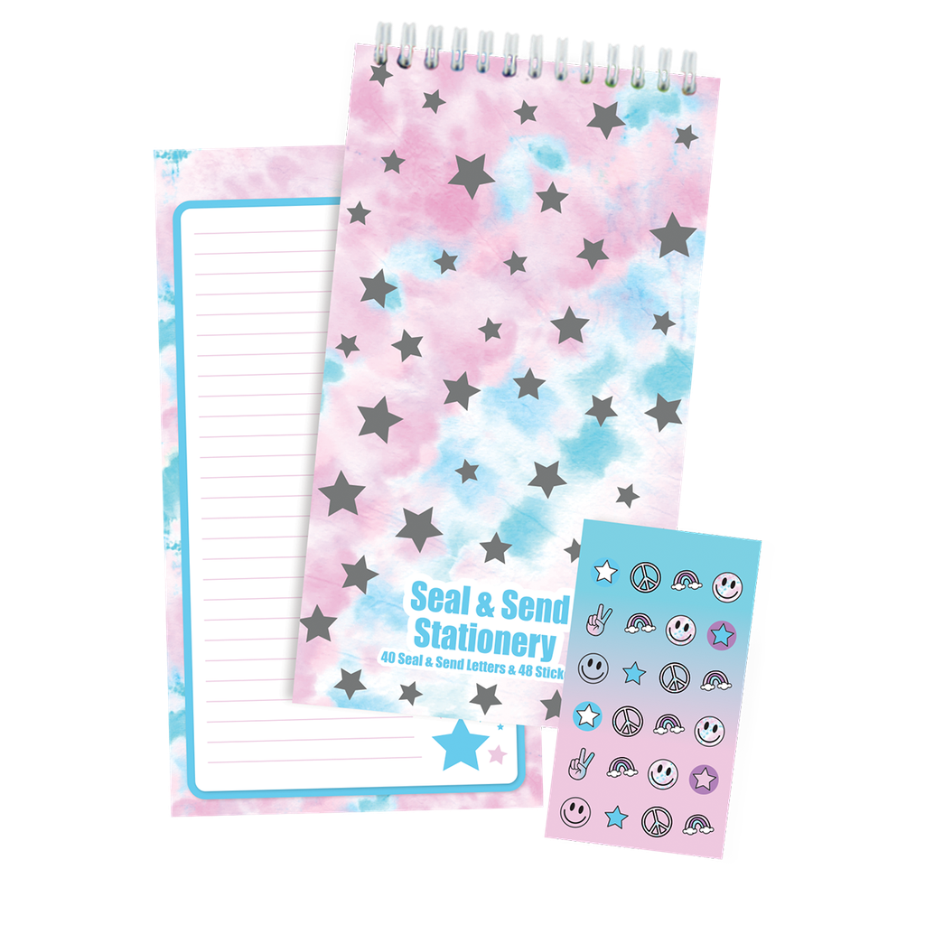 Silver Star Tie Dye Seal & Send Stationery