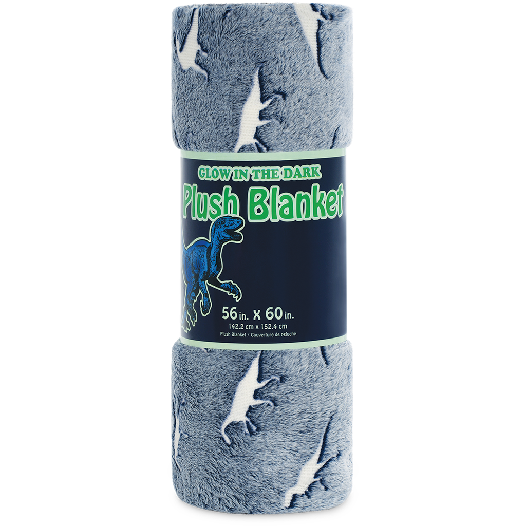 Dinosaur Tracks Glow Plush Blanket