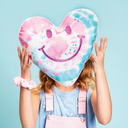 Happy Face Heart Glitter Scented Microbead Pillow