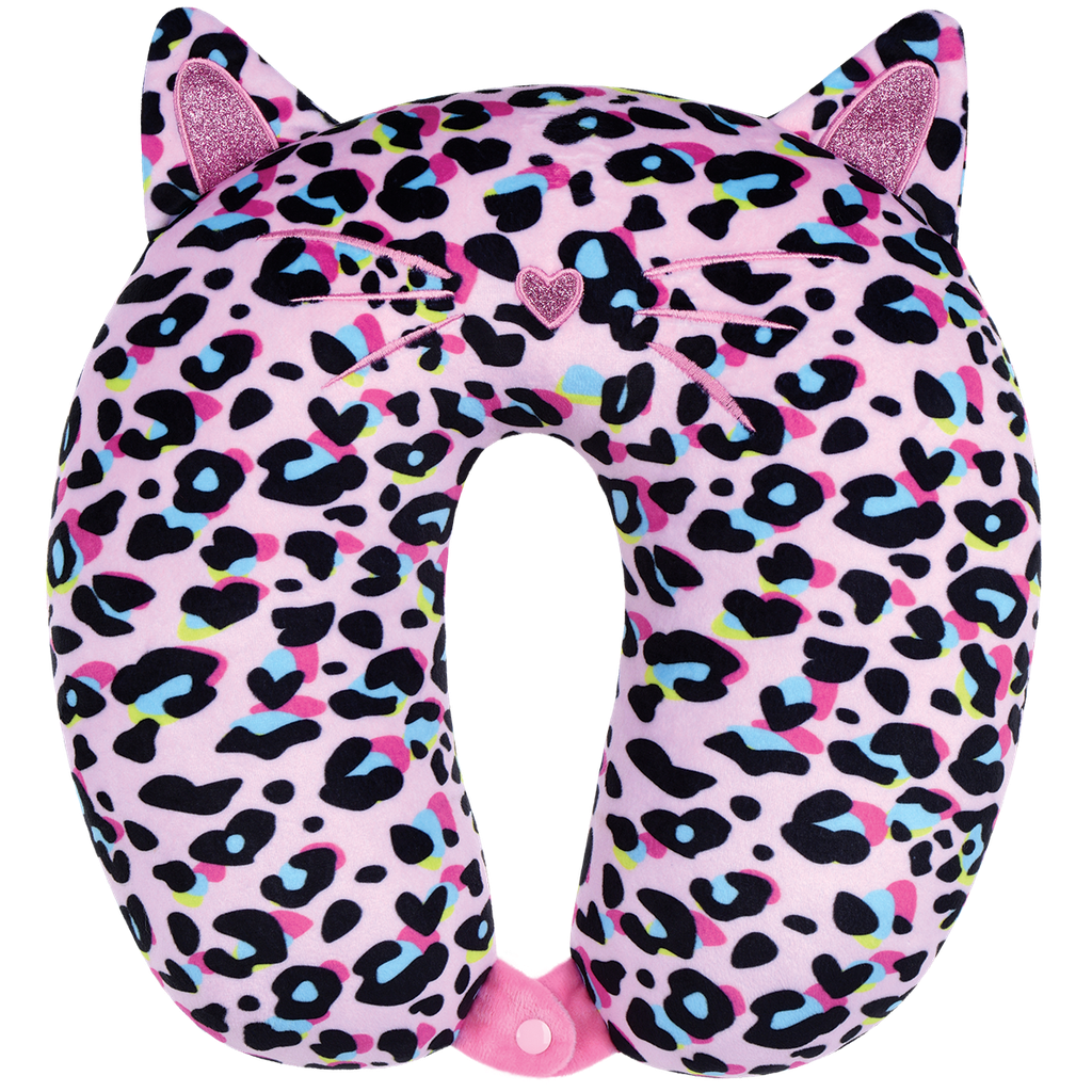 Pink Leopard Neck Pillow