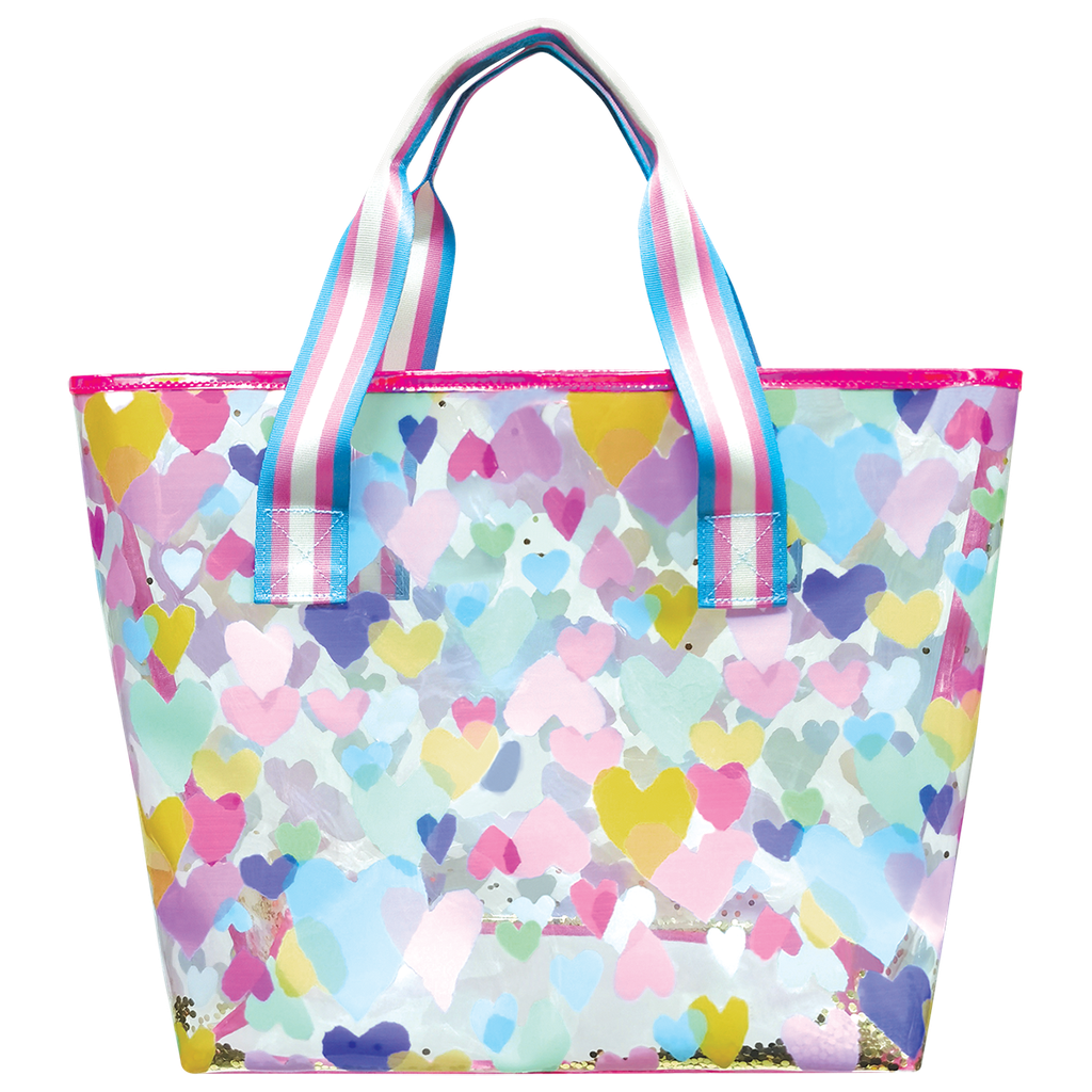 Pastel Hearts Clear Tote Bag