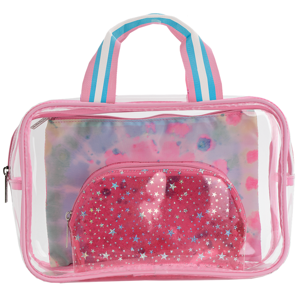 Swirl Tie Dye Cosmetic Bag Trio