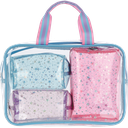 Color Block Clear Cosmetic Bag Set