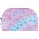 Silver Star Quilted  Oval Cosmetic Bag