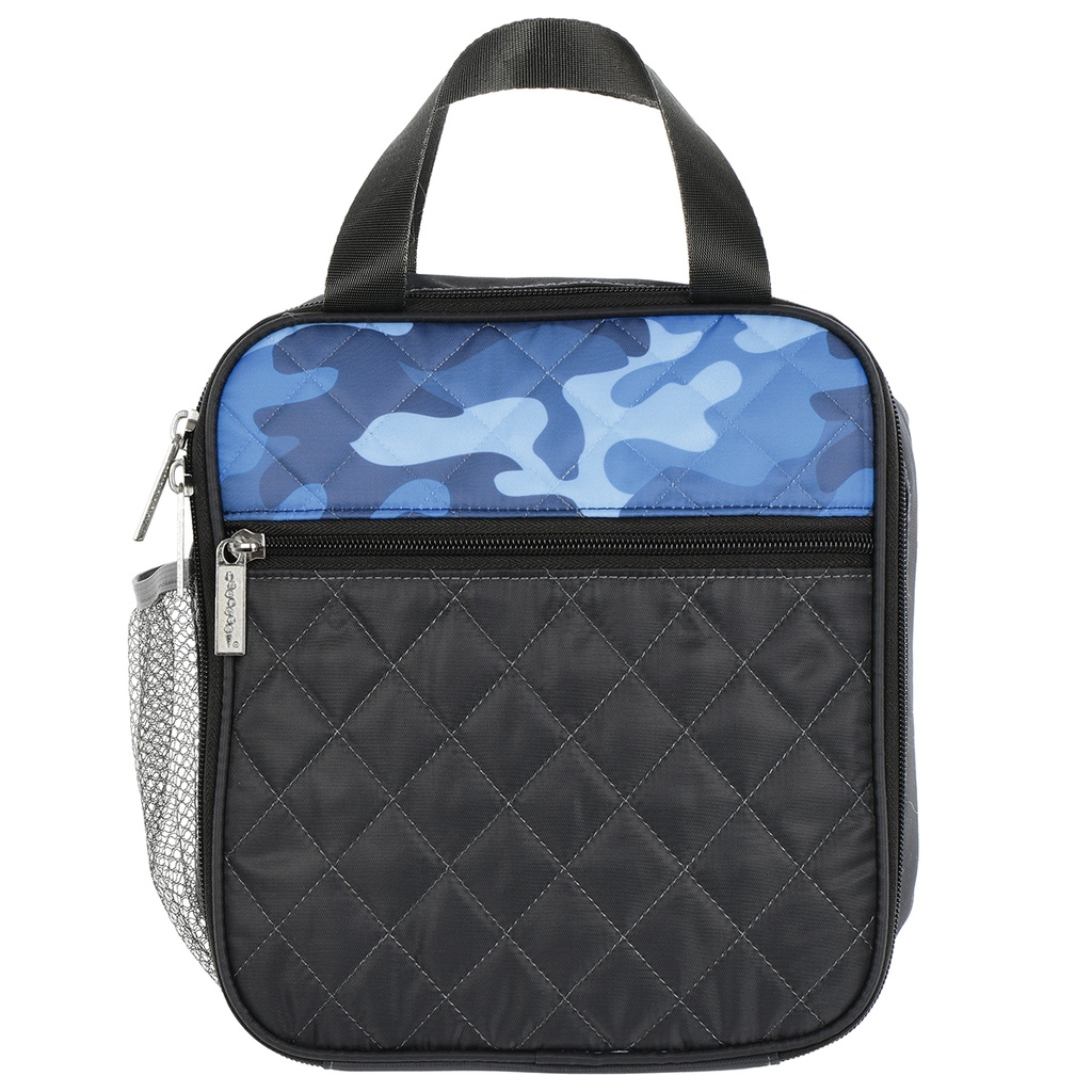 Blue Camo Quilted Lunch Tote