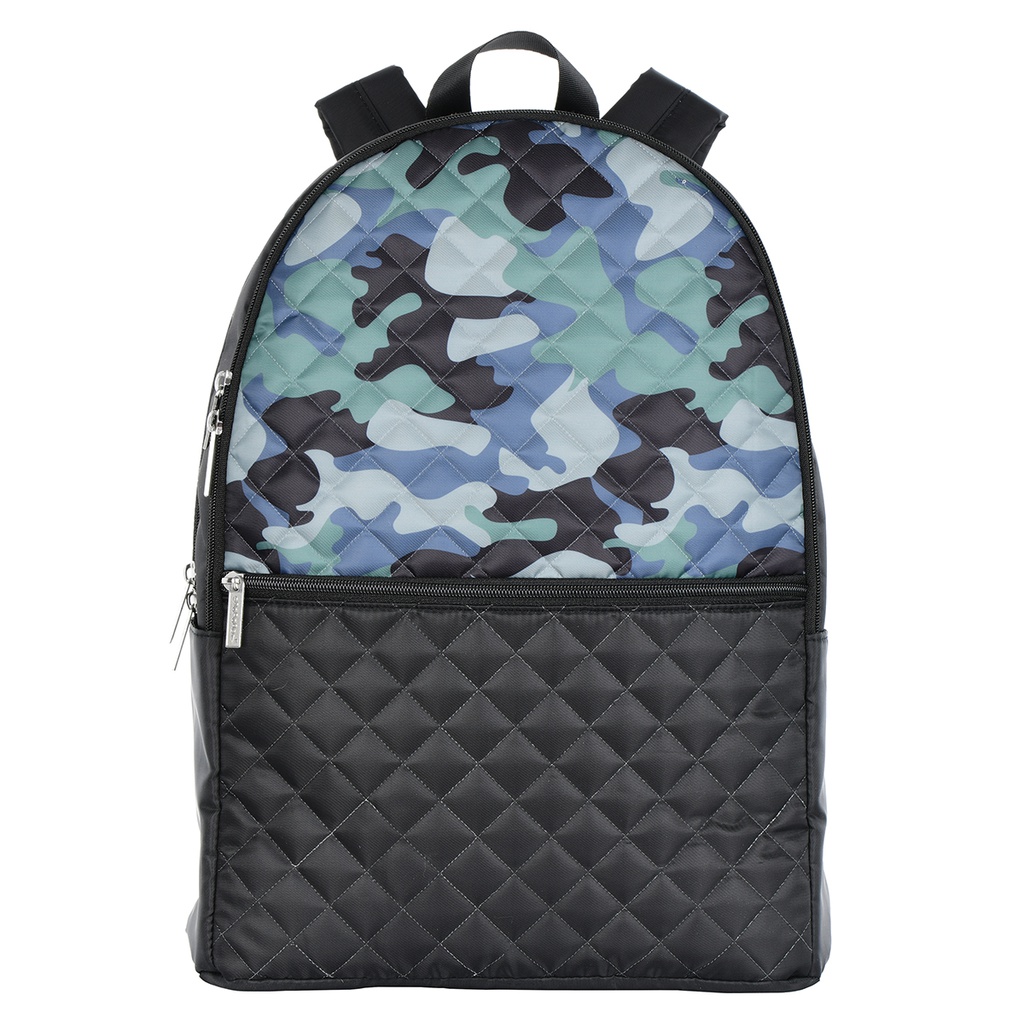 Green Camo Quilted Backpack