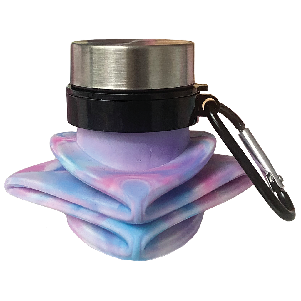 Silver Star Tie Dye Origami Collapsible Water Bottle