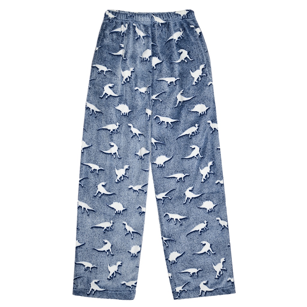 [820-1480L] Dinosaur Tracks Glow Plush Pants (Youth Large (14))