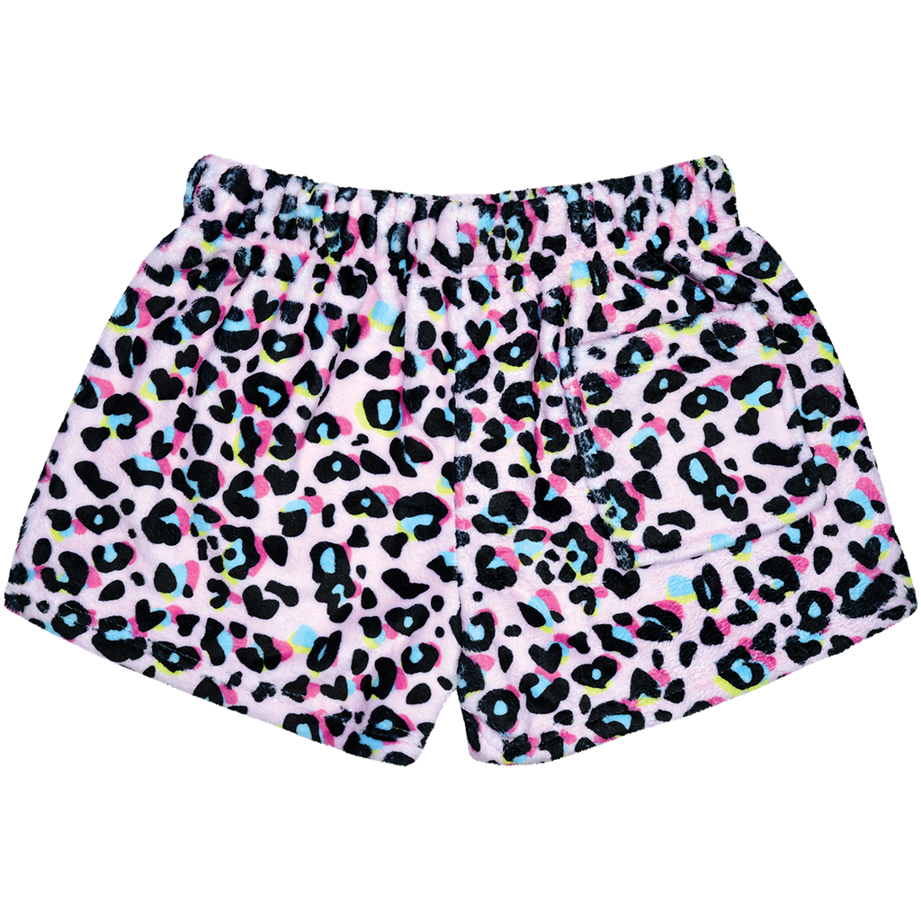Pink Leopard Plush Shorts