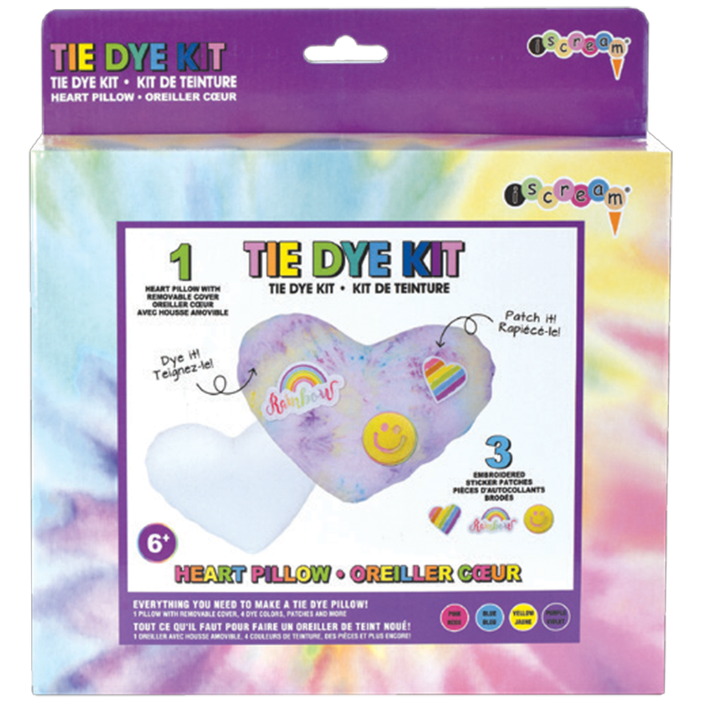 Heart Pillow Tie Dye with Patches DIY Kit