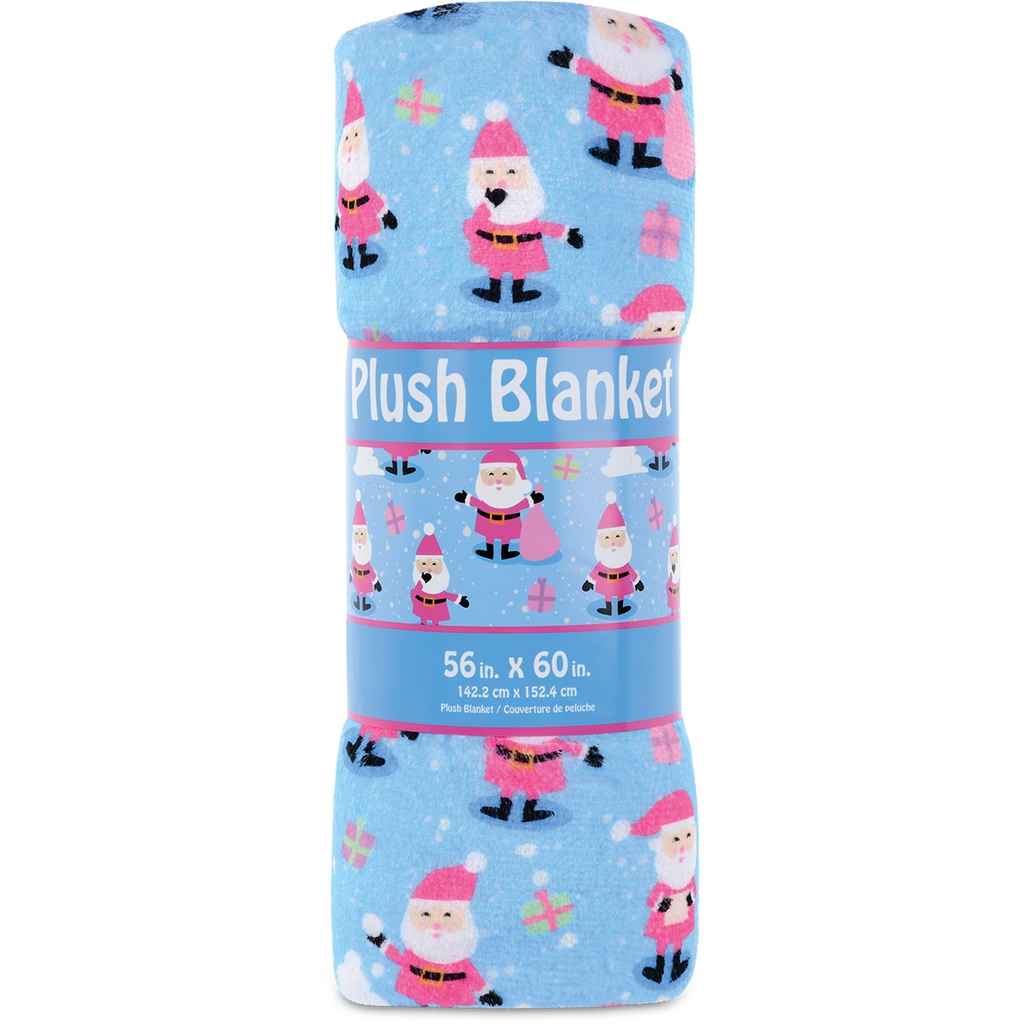 Jolly Santas Plush Blanket