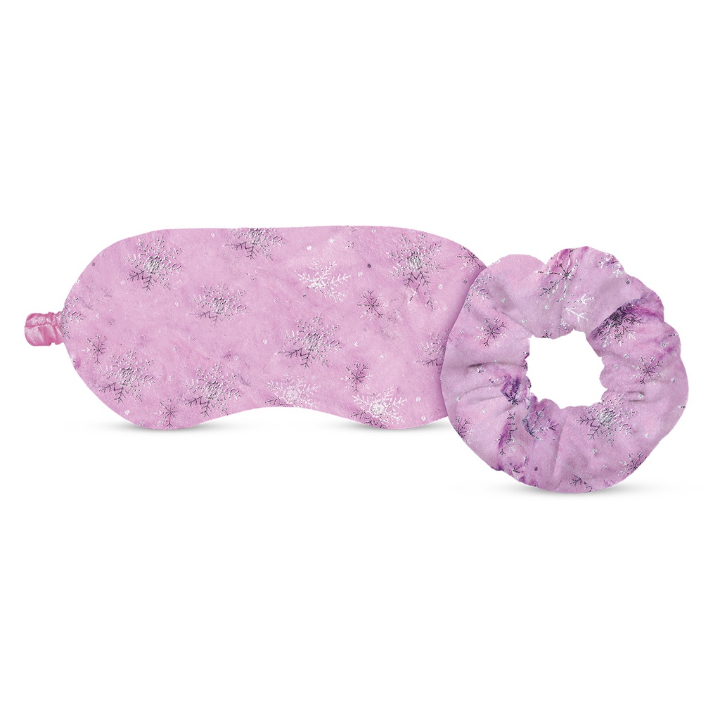 Whimsical Snowflakes Eye Mask & Scrunchie Set