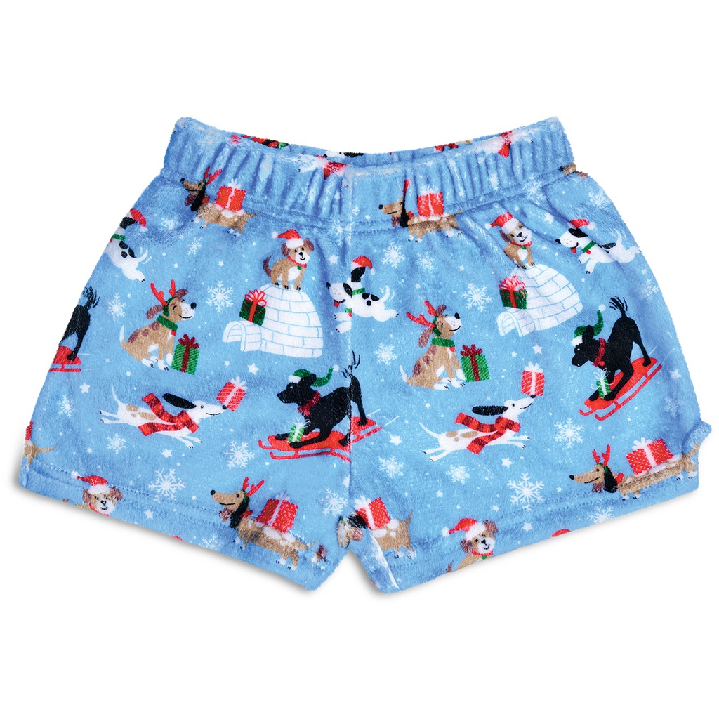 [820-1517XS] Merry Dog-Mas Plush Shorts (X-Small (4-6))