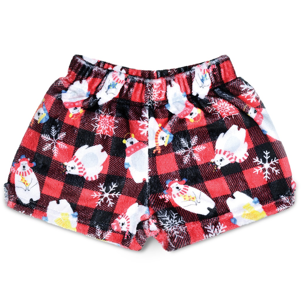 [820-1535XS] Beary Holiday Plush Shorts (X-Small (4-6))